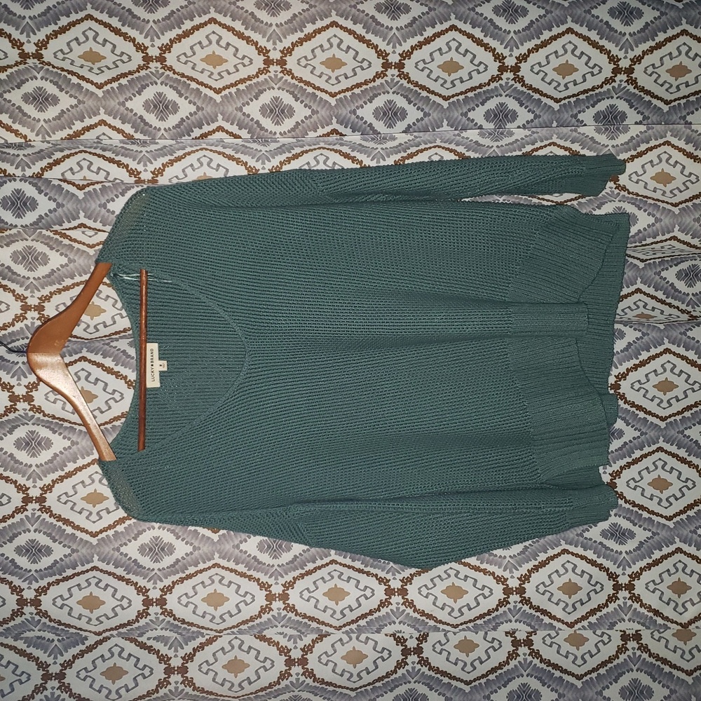Lucky Brand Teal V-Neck Sweater